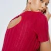 Cut-Out Back Ribbed Knitted Top