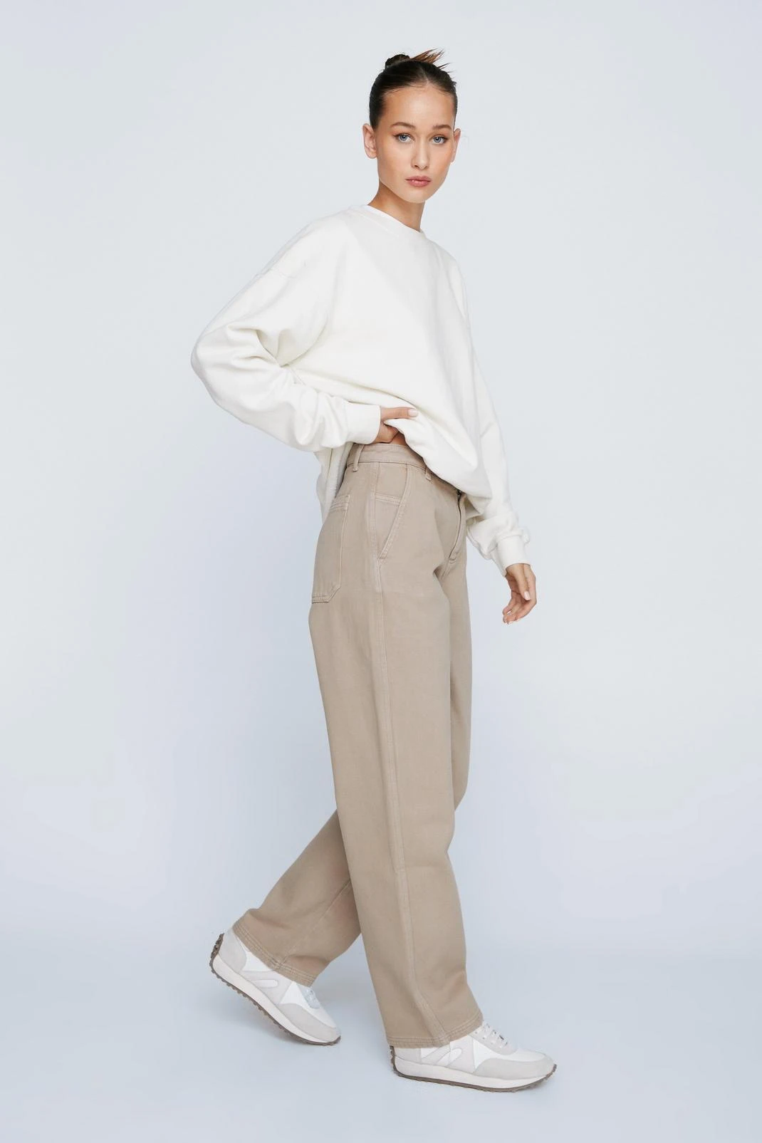 Petite Twill Straight Leg Cargo Pants - Image 4