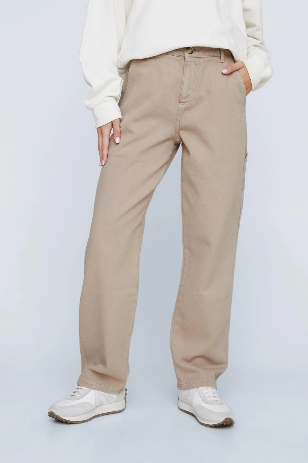 Petite Twill Straight Leg Cargo Pants - Image 5