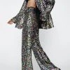 Rainbow Sequin Wide Leg Pants