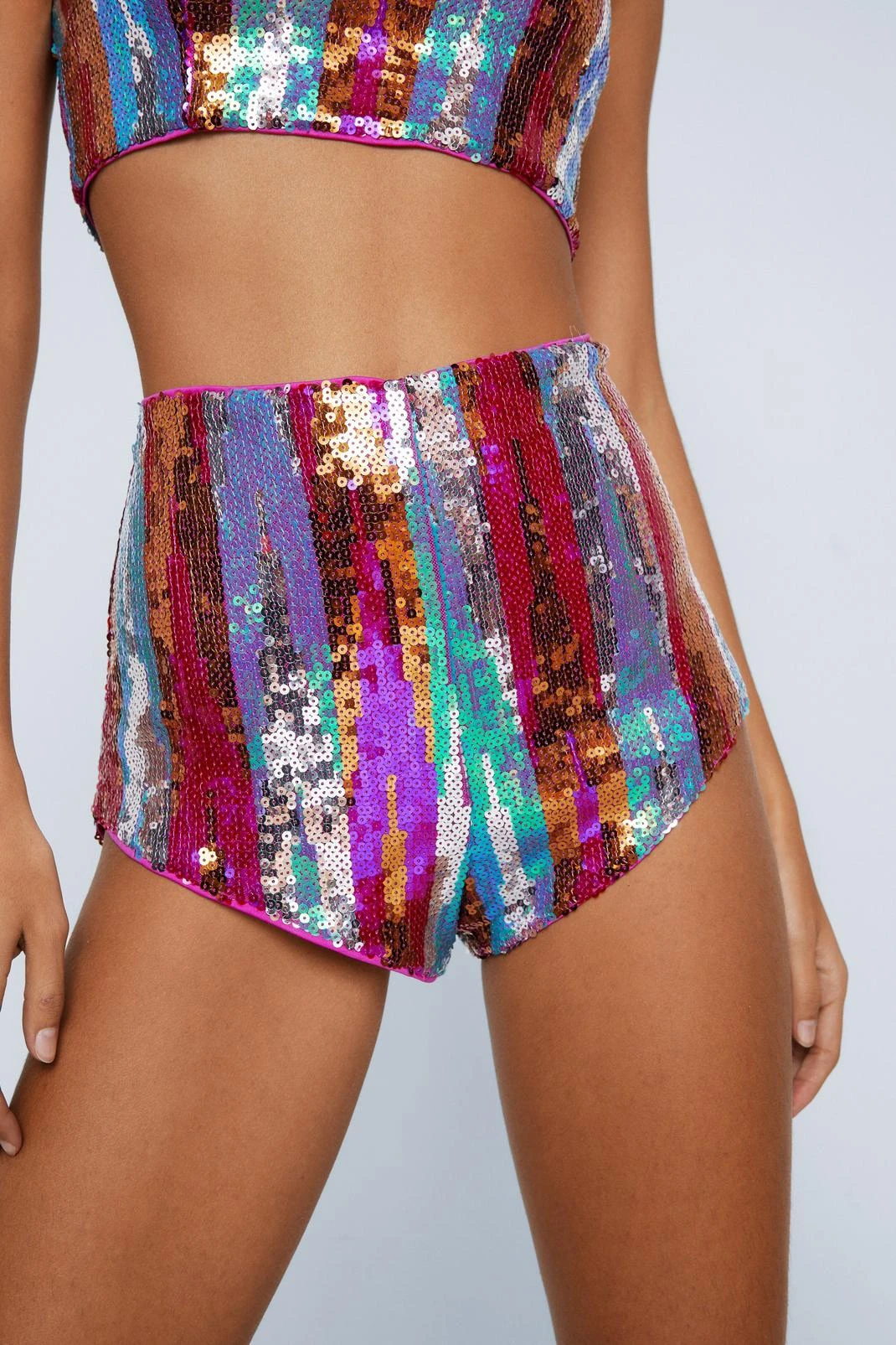 Stripe Sequin Hotpants - Image 2