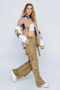 Wide Leg Multi Pocket Cargo Pants