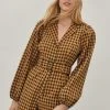 Grunge Checked Belted Tailored Jumpsuit
