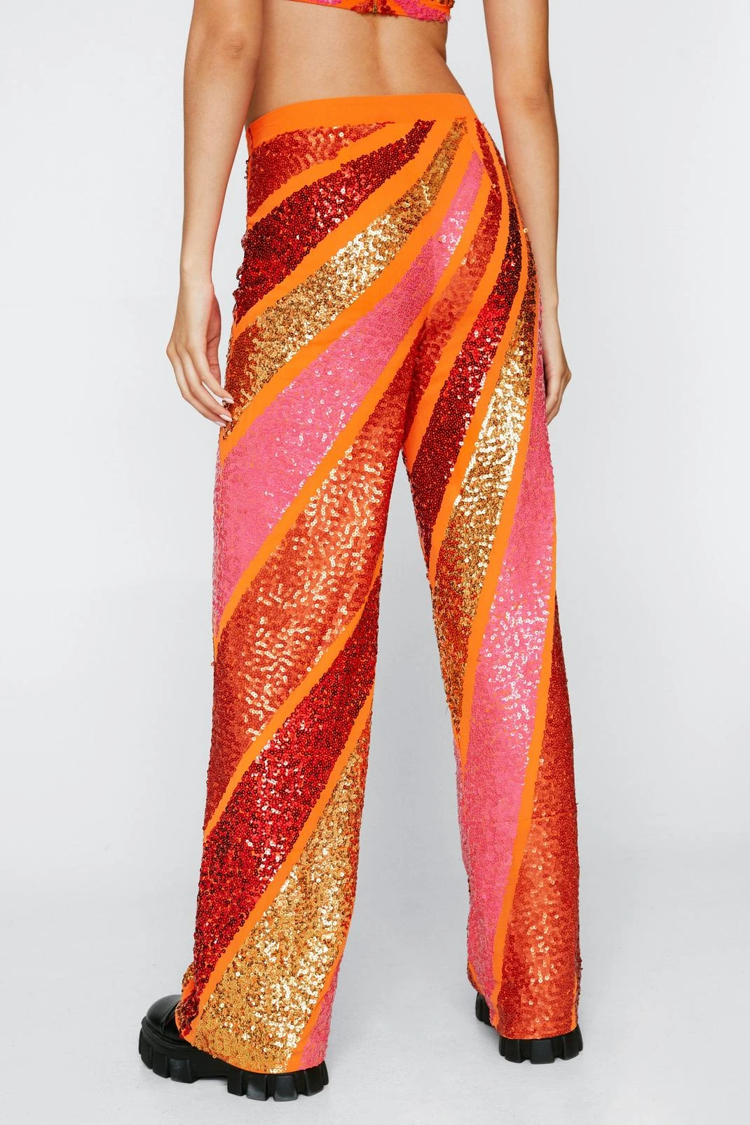 Sequin Colorblock Wide Leg Pants - Image 9