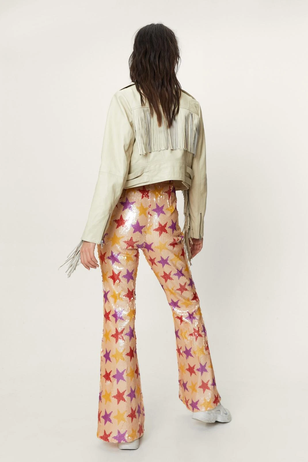 Sequin Star Detail Fit And Flare Pants - Image 6