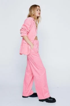 Cord Tailored Wide Leg Pants