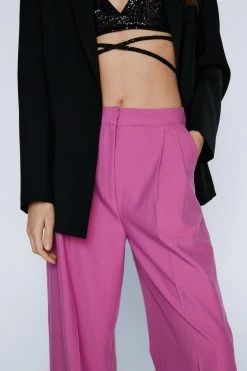 Marled Tailored Pleat Front Pants