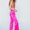 Premium Bonded Satin Flared Pants