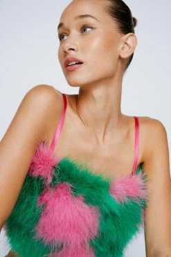 Premium Feather Checkerboard Cami Top