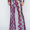 Wave Sequin Flare Leg Pants
