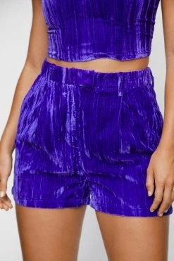 Premium Textured Velvet Tailored Shorts