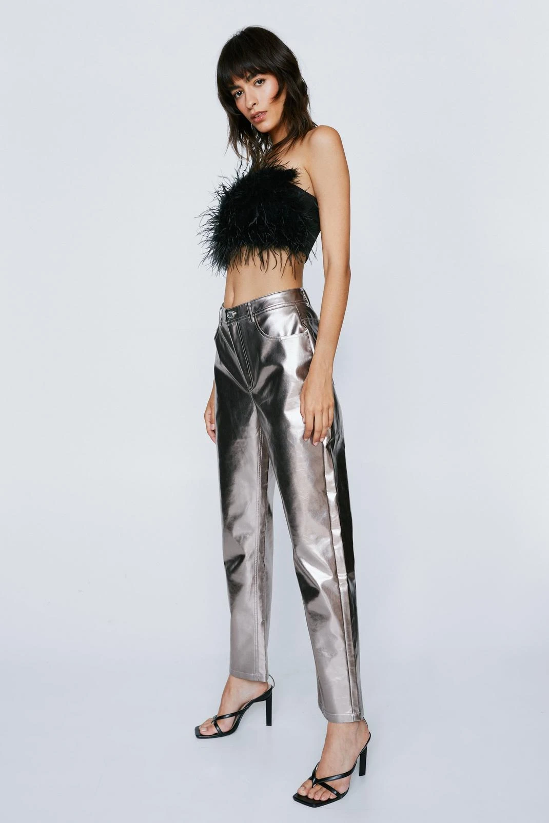 Straight Leg Faux Leather Pants - Image 7