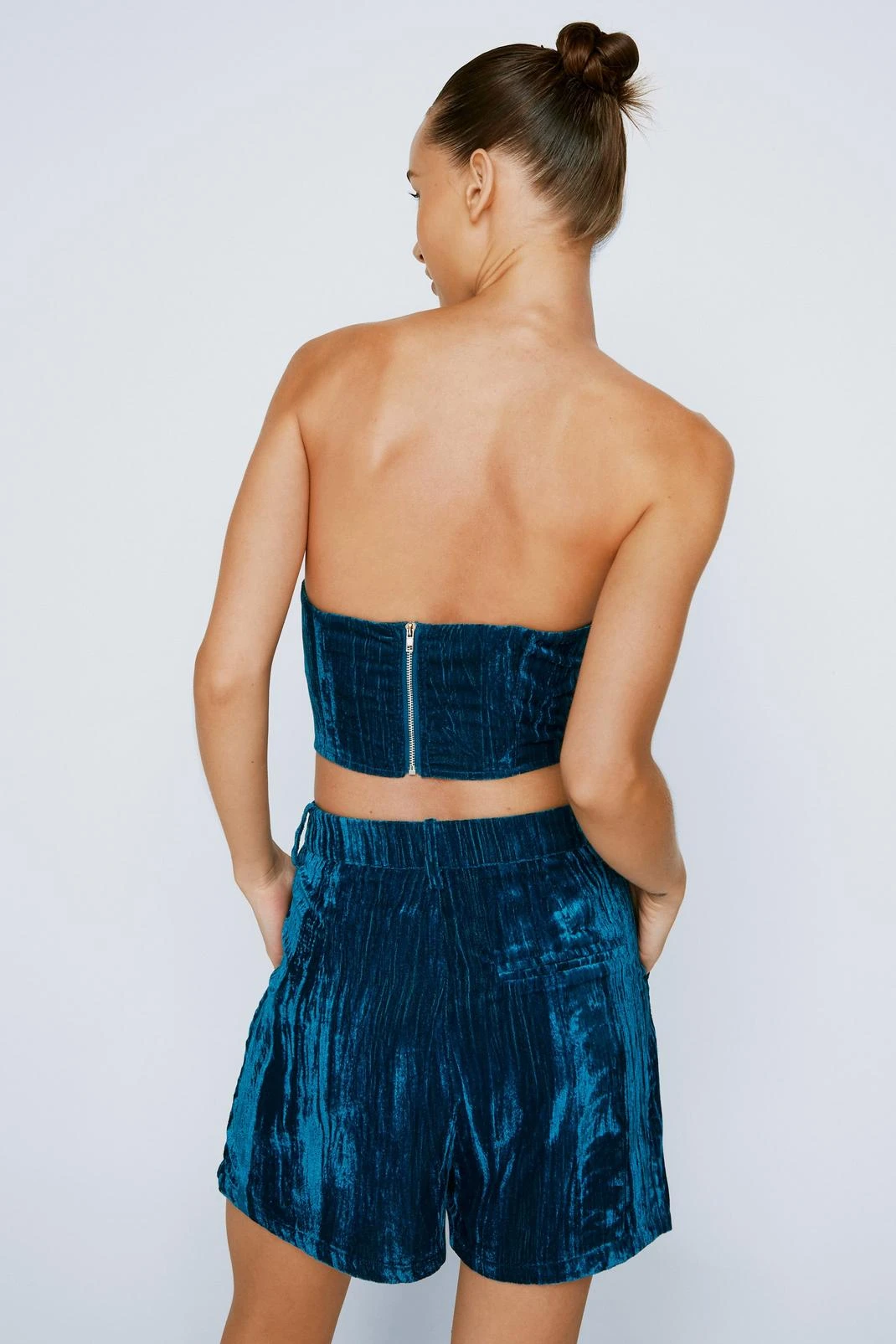 Premium Textured Velvet Tailored Shorts - Image 6