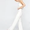 Feather Trim Kick Flare Pants