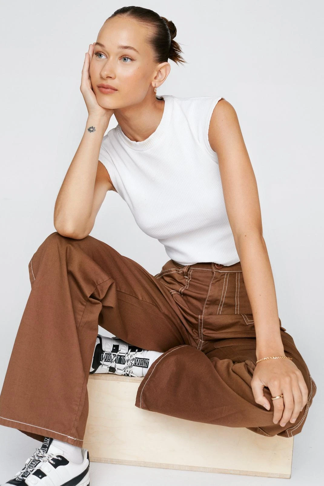 Recycled Ribbed High Neck Tank Top - Image 4