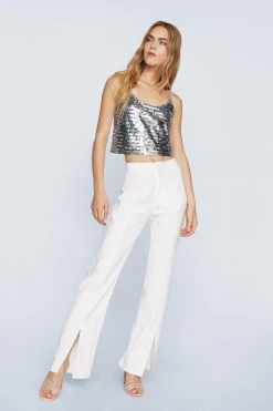 Split Hem Tapered Pants