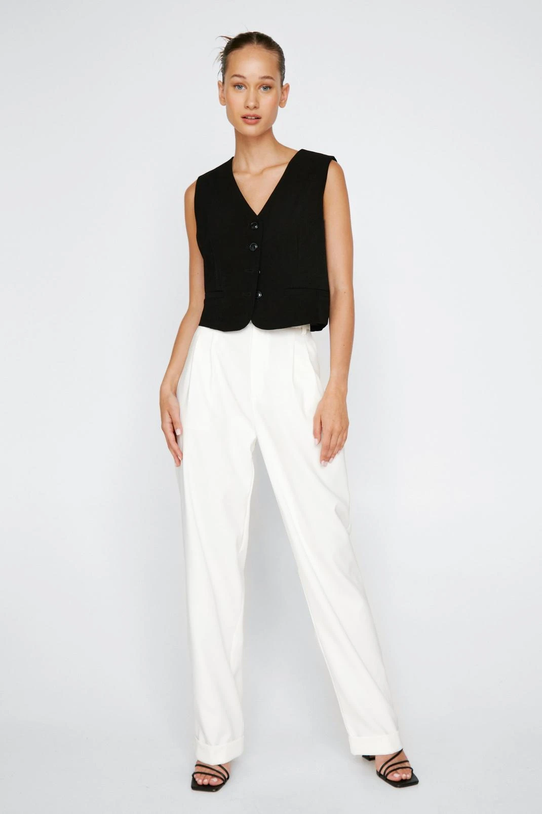 Turned Up Hem Straight Leg Pants - Image 10